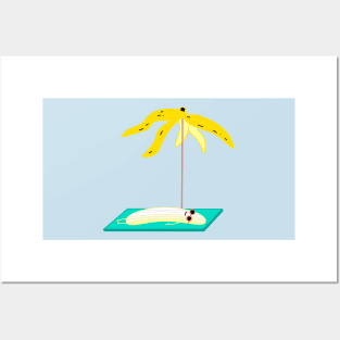 Banana with a parasol Posters and Art